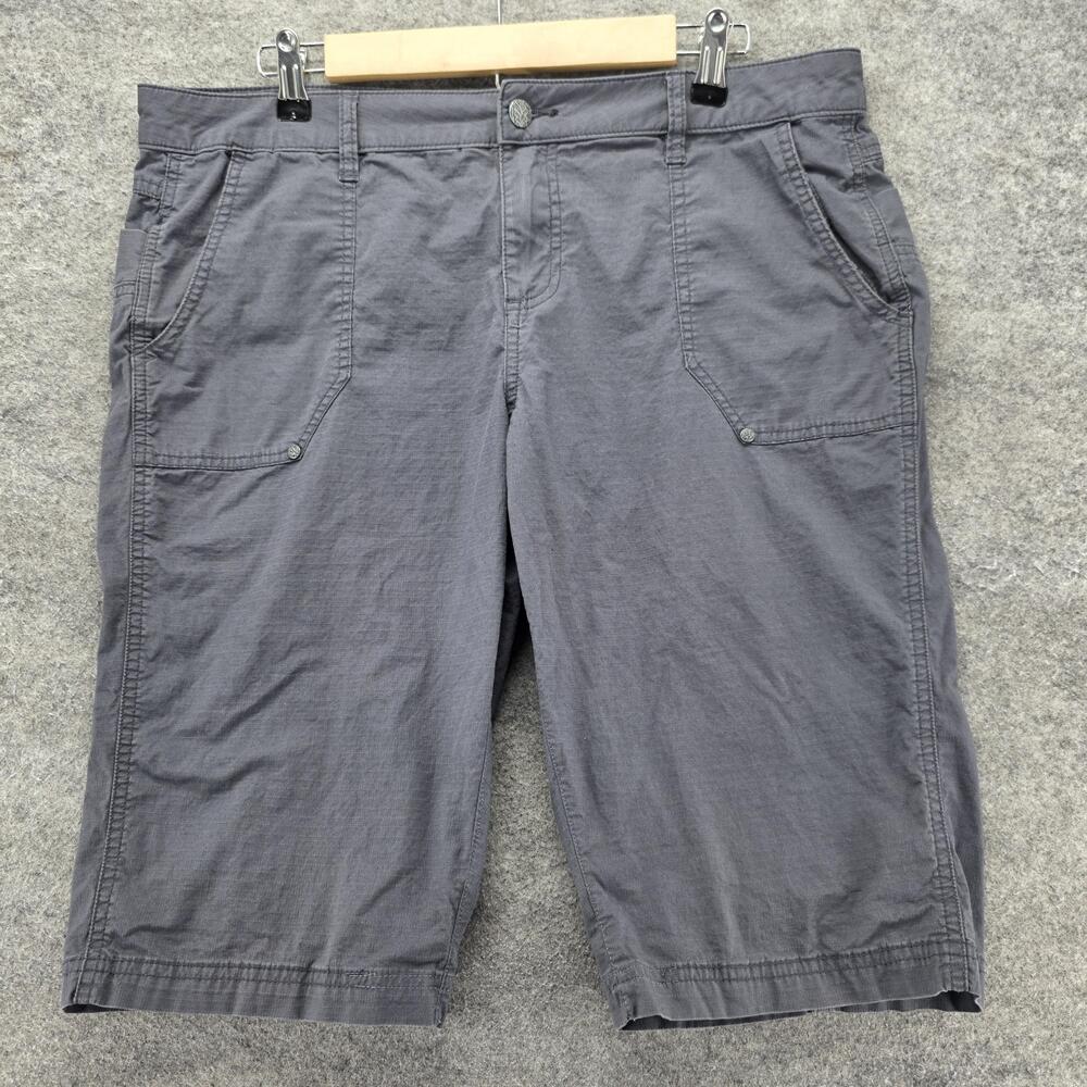 PrAna Shorts Womens 14 Gray Bermuda Organic Cotton Stretch Twill 9 Inseam